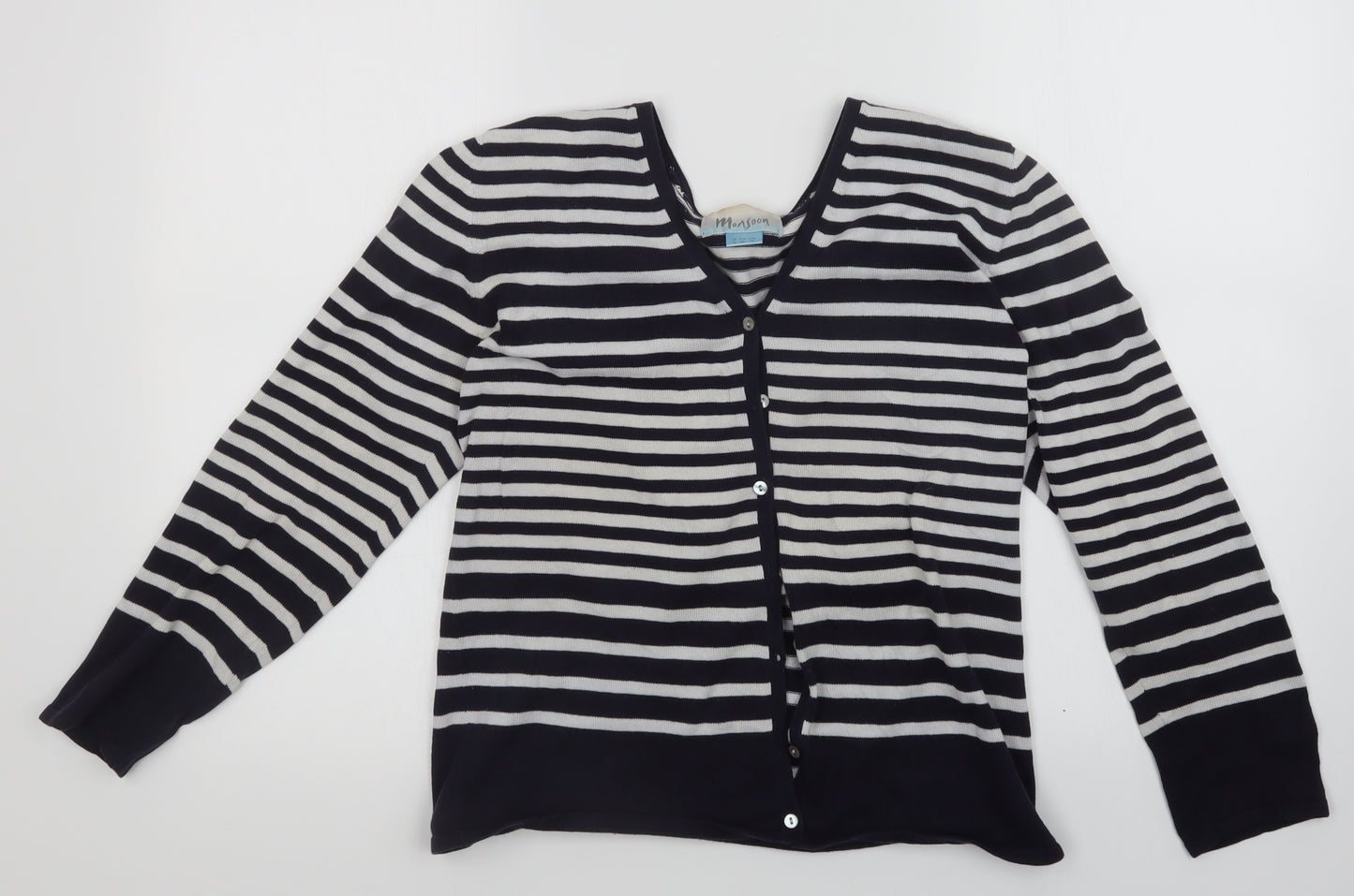 Monsoon Womens Multicoloured Striped  Cardigan Jumper Size 16
