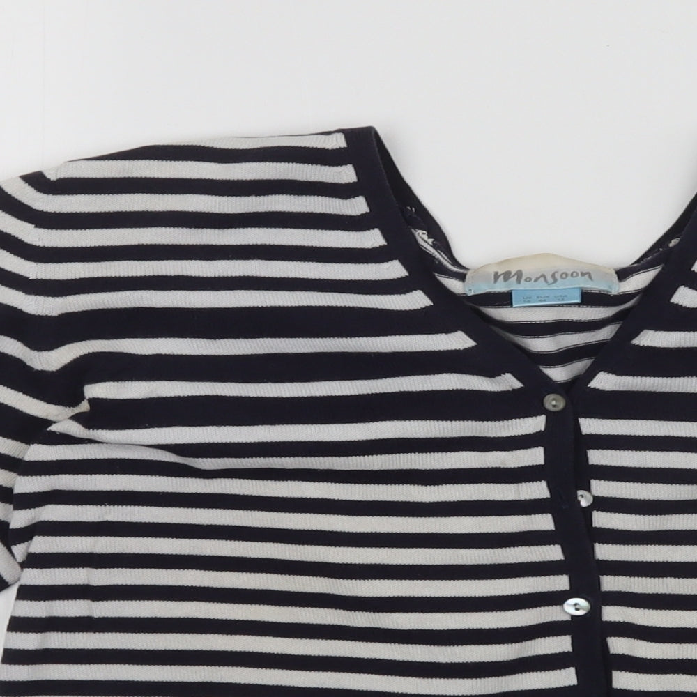 Monsoon Womens Multicoloured Striped  Cardigan Jumper Size 16
