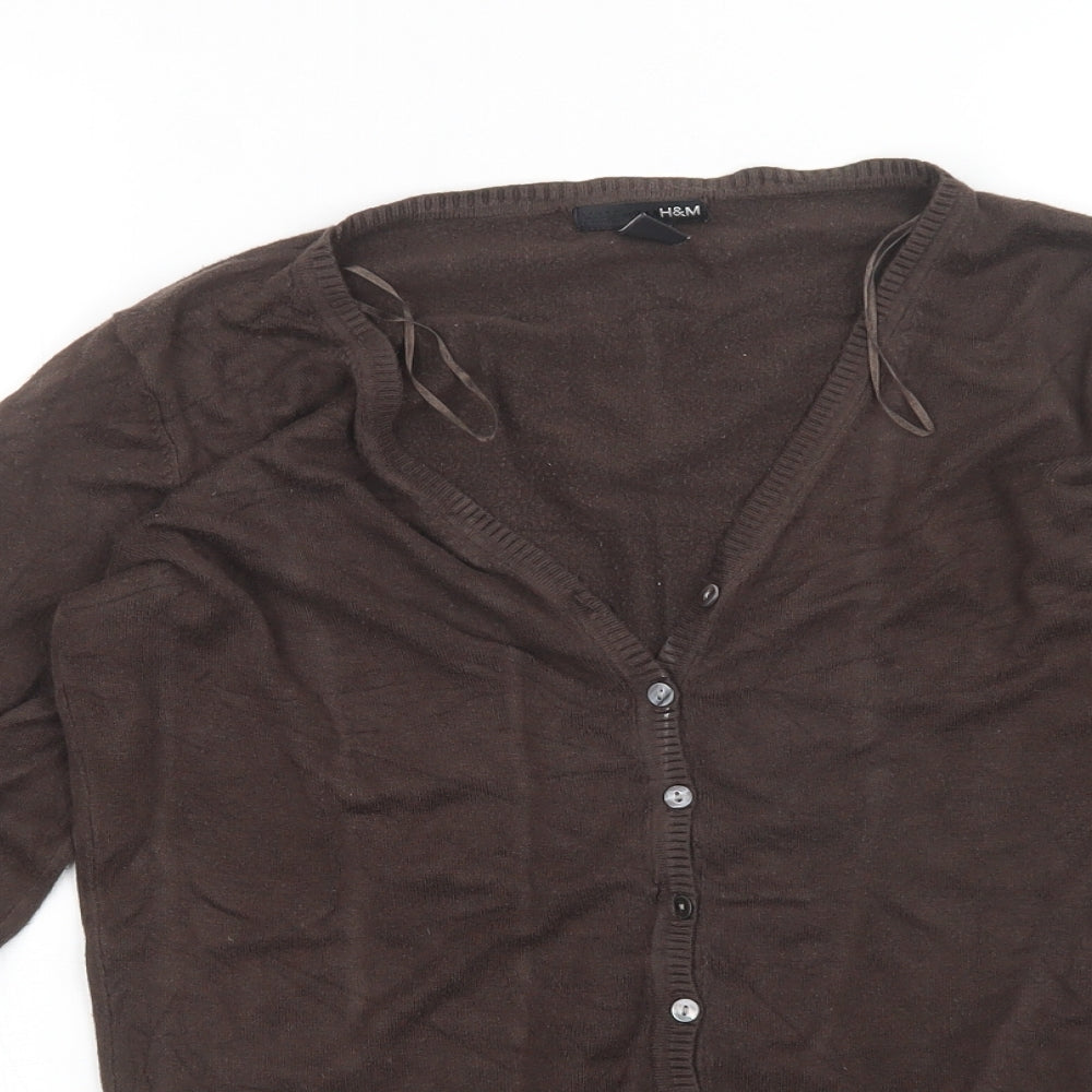H&M Womens Brown   Cardigan Jumper Size M
