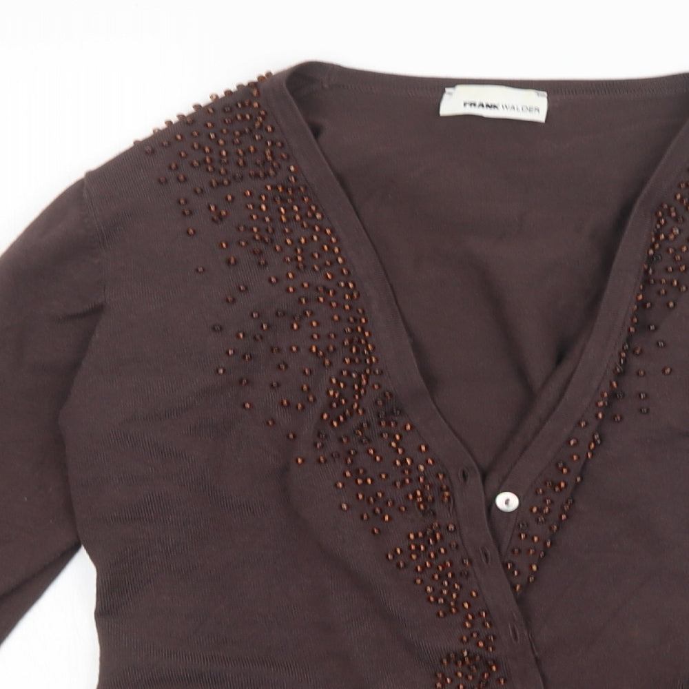 FRANK WALDER Womens Brown   Cardigan Jumper Size 12