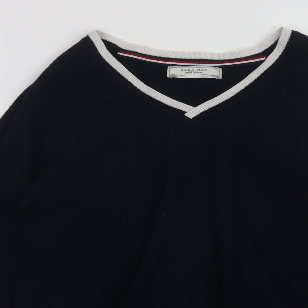 Zara Mens Blue   Pullover Jumper Size M