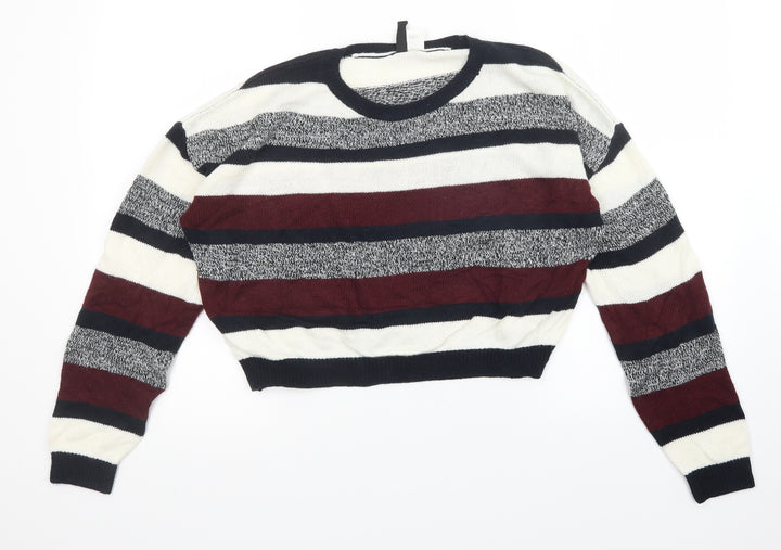 Divided Womens Multicoloured Striped  Pullover Jumper Size S