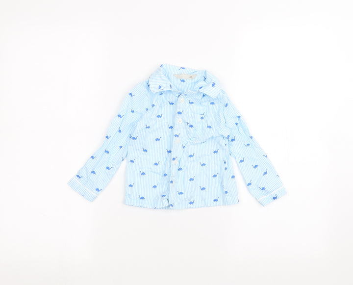 John Lewis Baby Blue   Basic Button-Up Size 12-18 Months