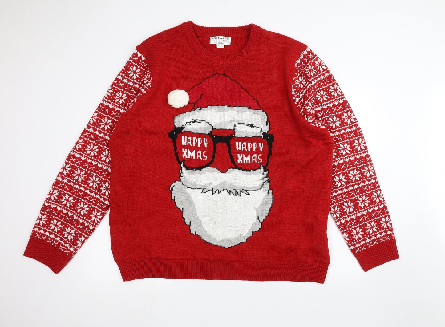 F&F Mens Red   Pullover Jumper Size 3XL  - Christmas