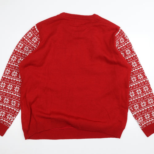 F&F Mens Red   Pullover Jumper Size 3XL  - Christmas