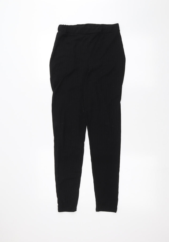 Boohoo Womens Black Trousers Size 10 L25 in