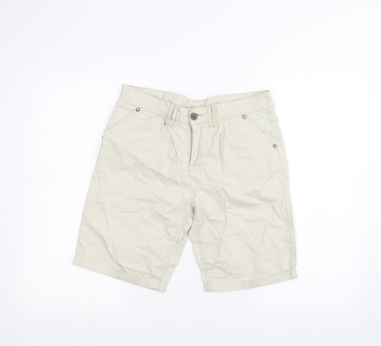 Denim & Co. Womens White   Chino Shorts Size 8