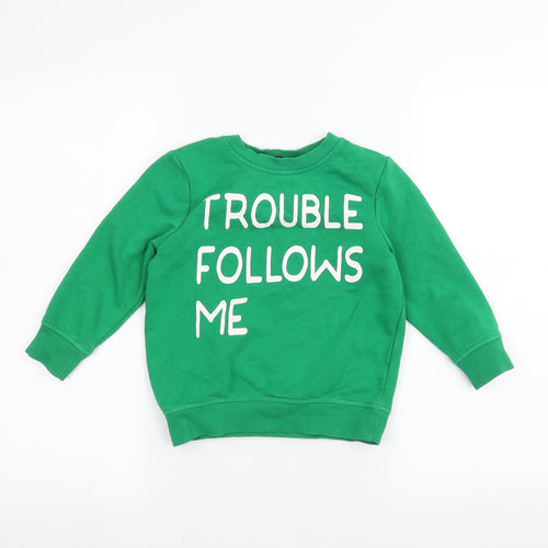 George Boys Green   Pullover Jumper Size 3-4 Years