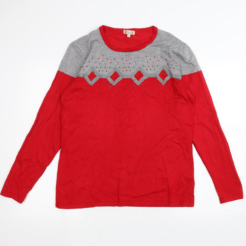 Dixie Womens Red   Pullover Jumper Size XL