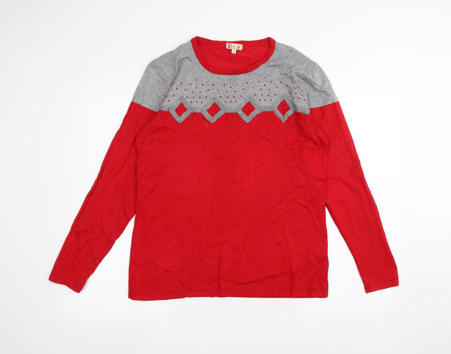 Dixie Womens Red   Pullover Jumper Size XL