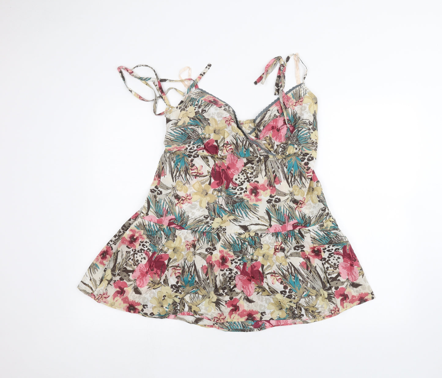George Womens White Floral  A-Line  Size 12