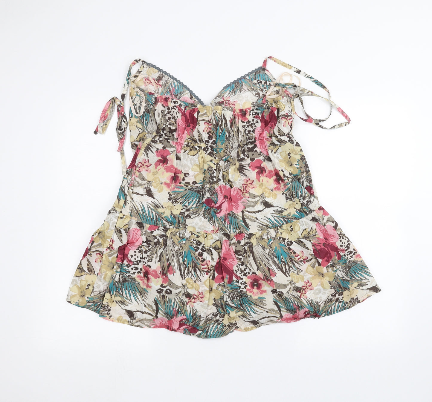 George Womens White Floral  A-Line  Size 12