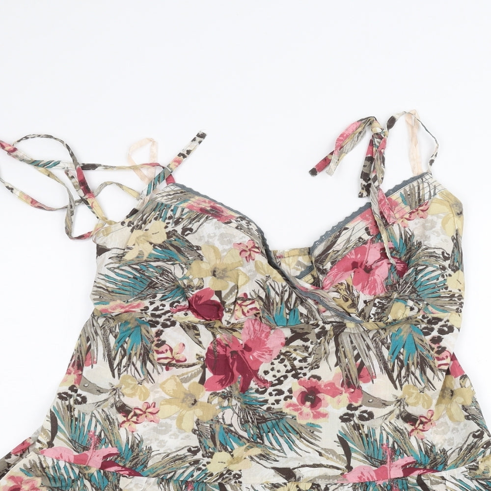 George Womens White Floral  A-Line  Size 12