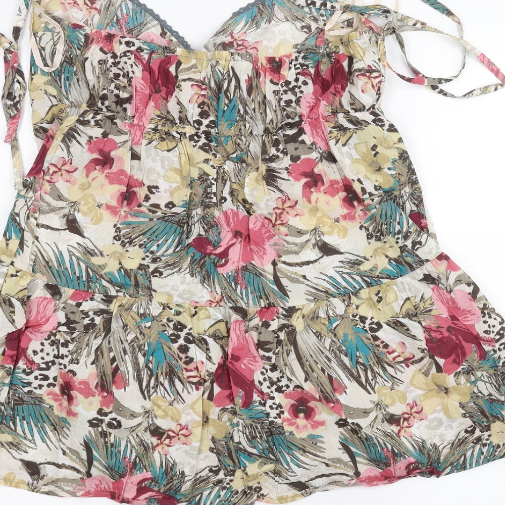 George Womens White Floral  A-Line  Size 12
