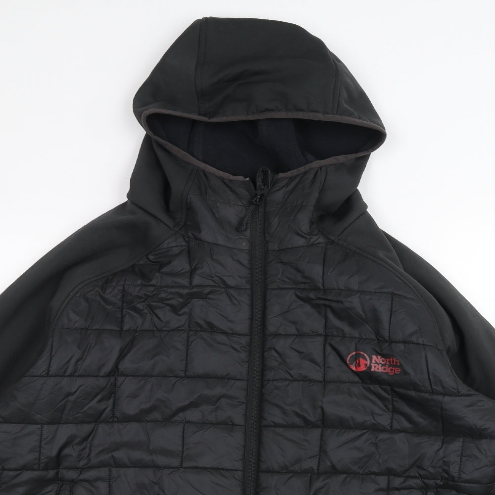 North Ridge Mens Black   Parka Coat Size L