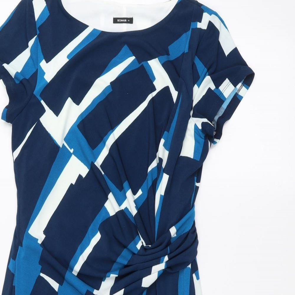Roman Womens Blue   Pencil Dress  Size 14