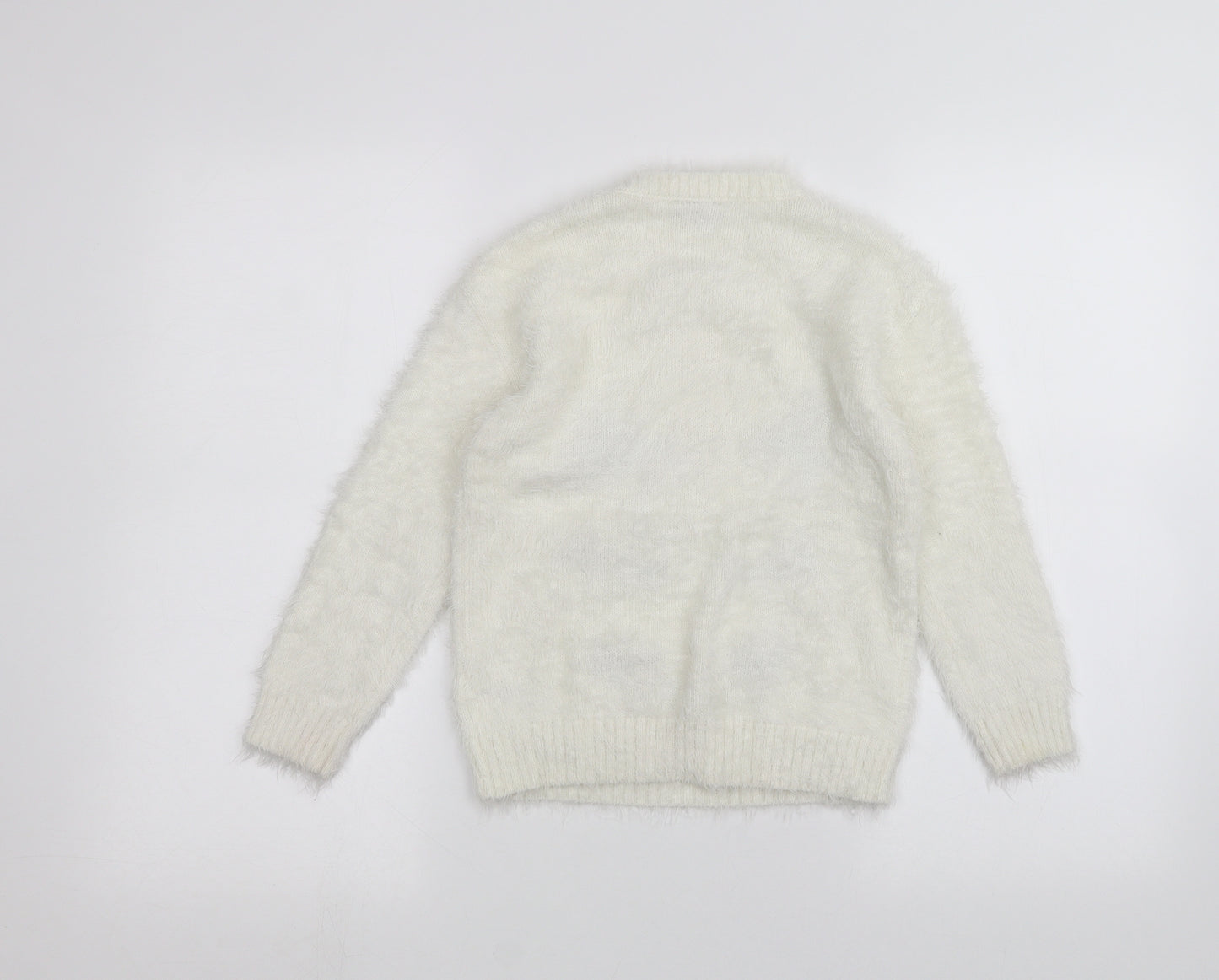 Matalan Girls White   Pullover Jumper Size 8 Years  - Unicorn