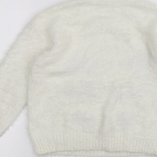 Matalan Girls White   Pullover Jumper Size 8 Years  - Unicorn