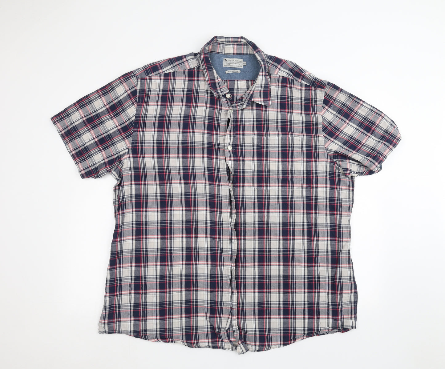 TU Mens Blue    Dress Shirt Size 2XL