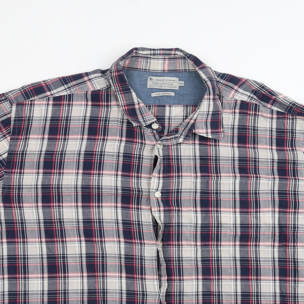 TU Mens Blue    Dress Shirt Size 2XL