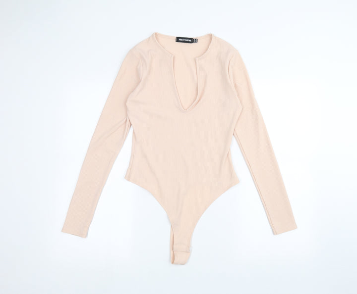 Missyempire Womens Pink Bodysuit One-Piece Size 12