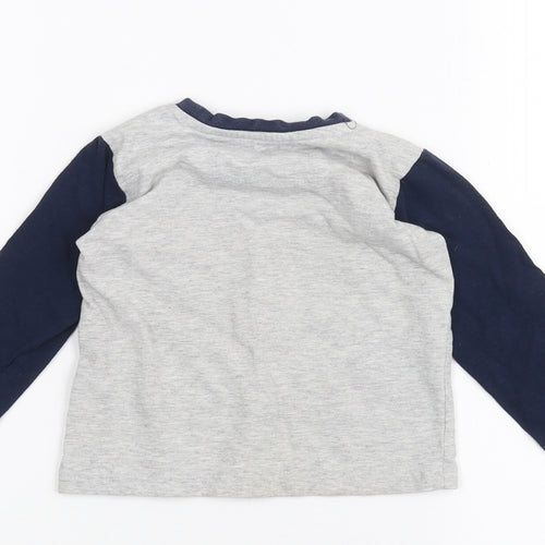 Matalan Baby Grey   Basic T-Shirt Size 12-18 Months  - Fire Engine