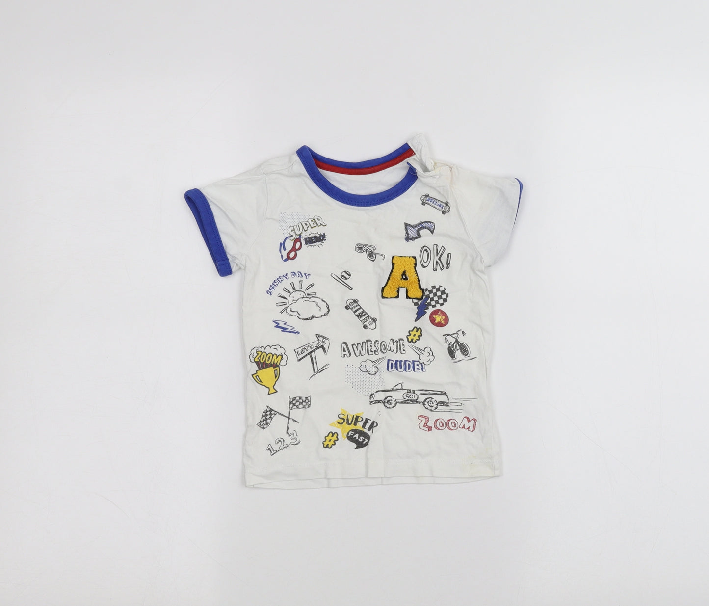 Matalan Baby White   Basic T-Shirt Size 12-18 Months