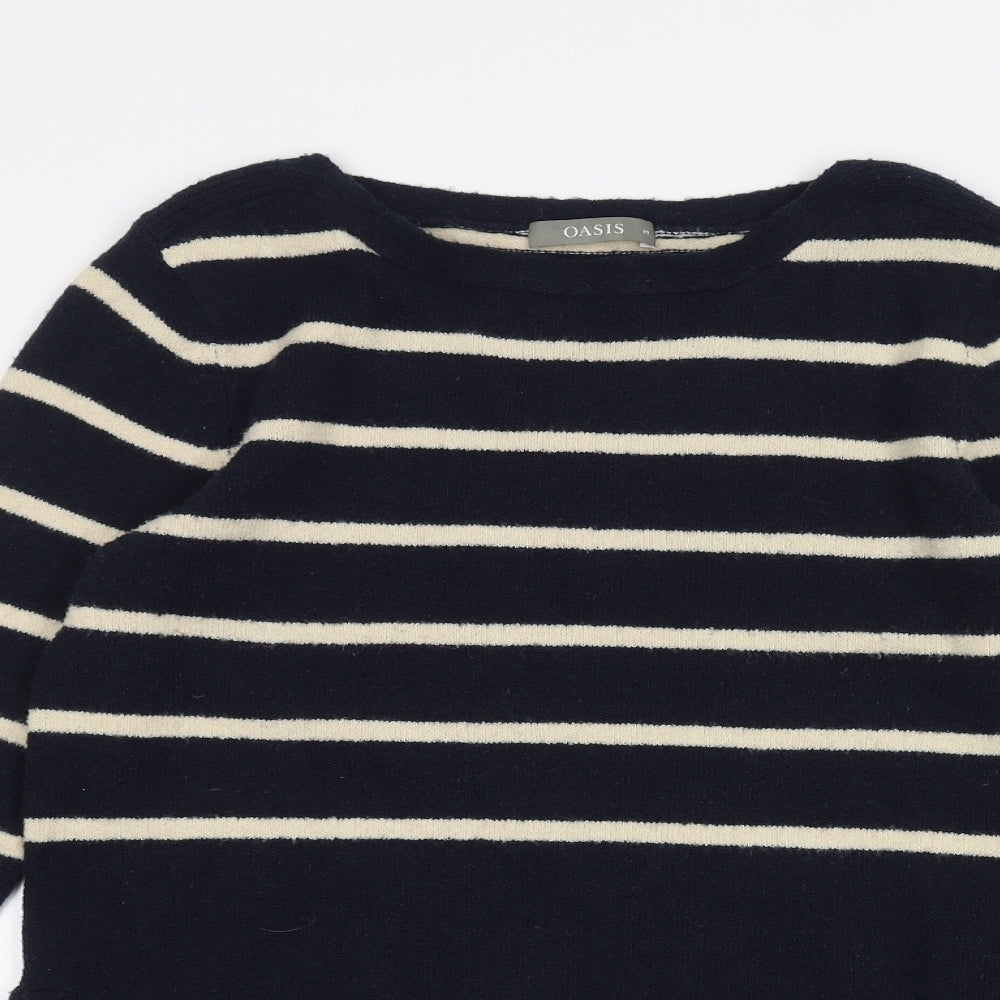 Oasis Womens Blue Striped  Pullover Jumper Size M