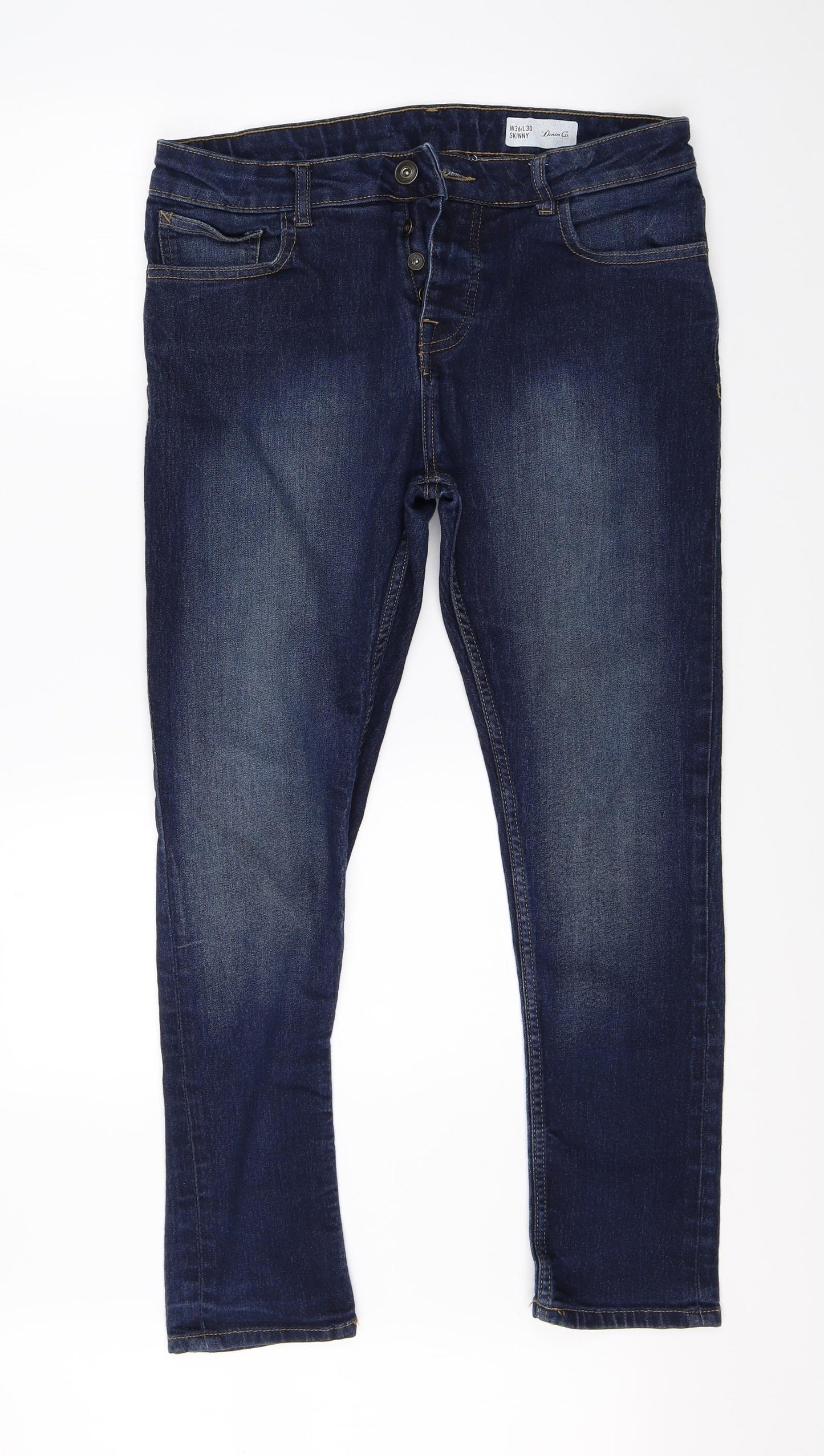 Denim CO Mens Blue  Denim Skinny Jeans Size 36 L30 in