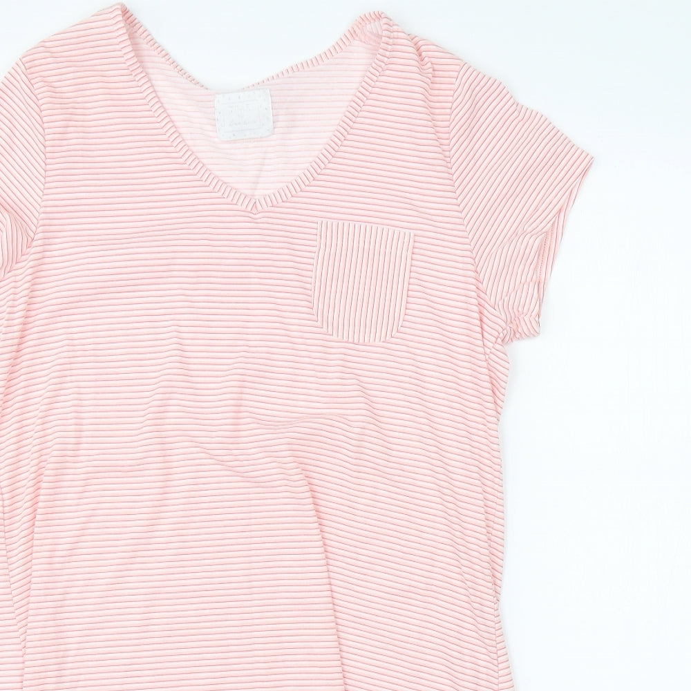 Matalan Womens Pink Striped   Nightshirt Size M