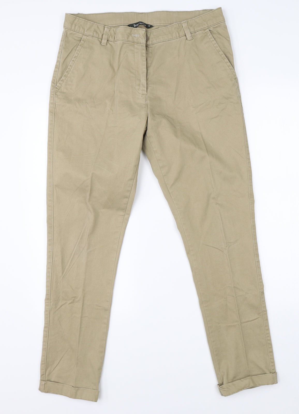 Bonmarché Womens Beige   Cargo Trousers Size 12 L27 in
