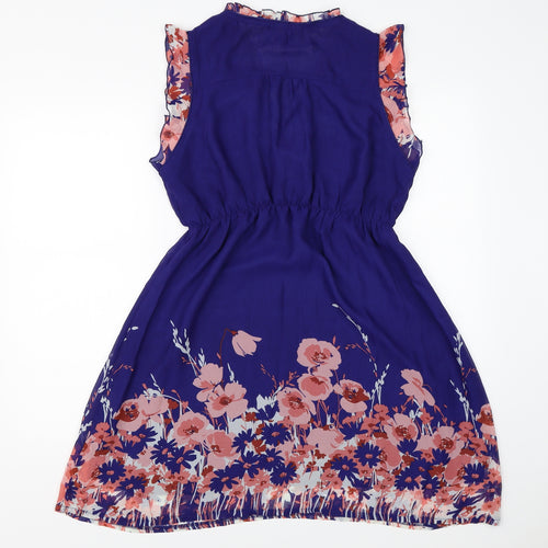 Aprico Womens Blue Floral  Shift  Size M