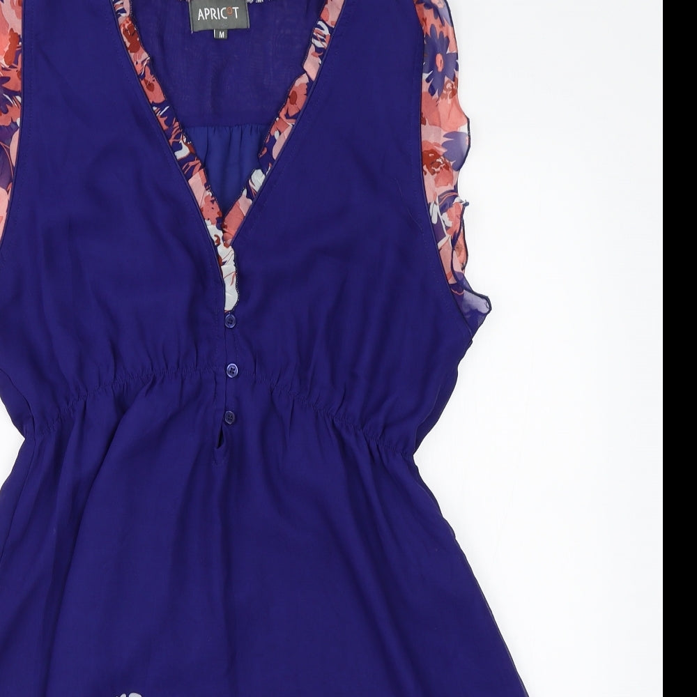 Aprico Womens Blue Floral  Shift  Size M