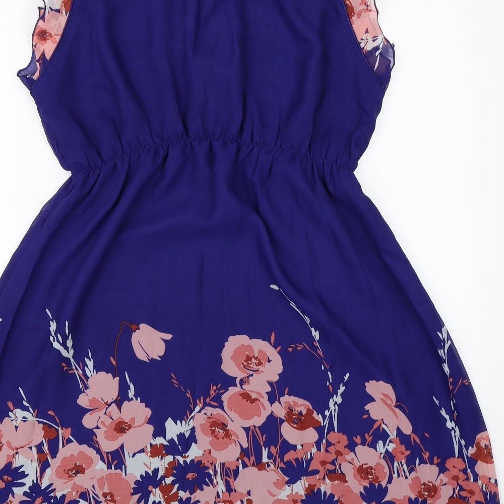 Aprico Womens Blue Floral  Shift  Size M