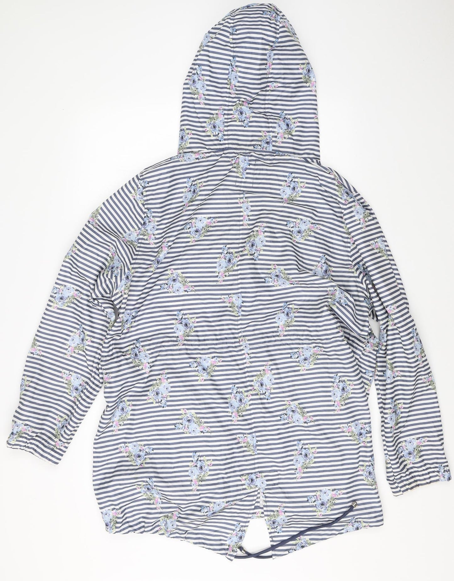 Primar Womens Blue Striped  Rain Coat Coat Size XL