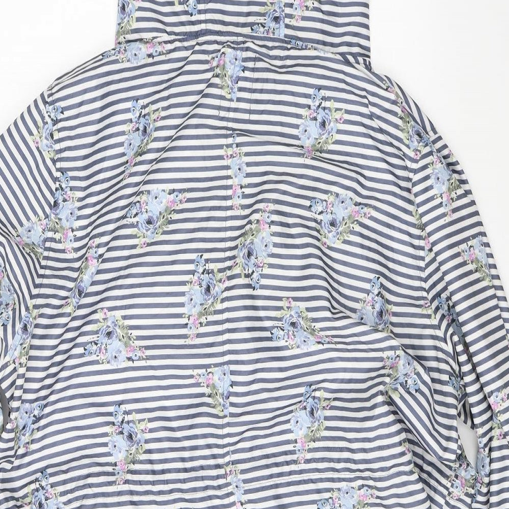 Primar Womens Blue Striped  Rain Coat Coat Size XL