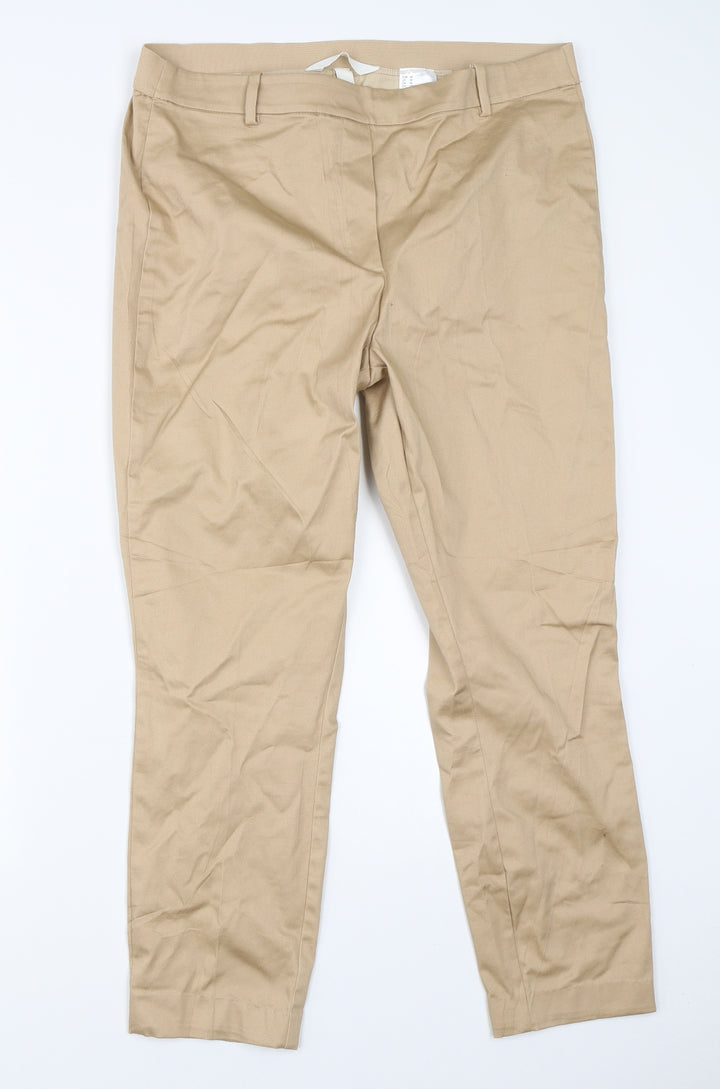 H&M Womens Brown Chino Trousers Size 18 L24 in