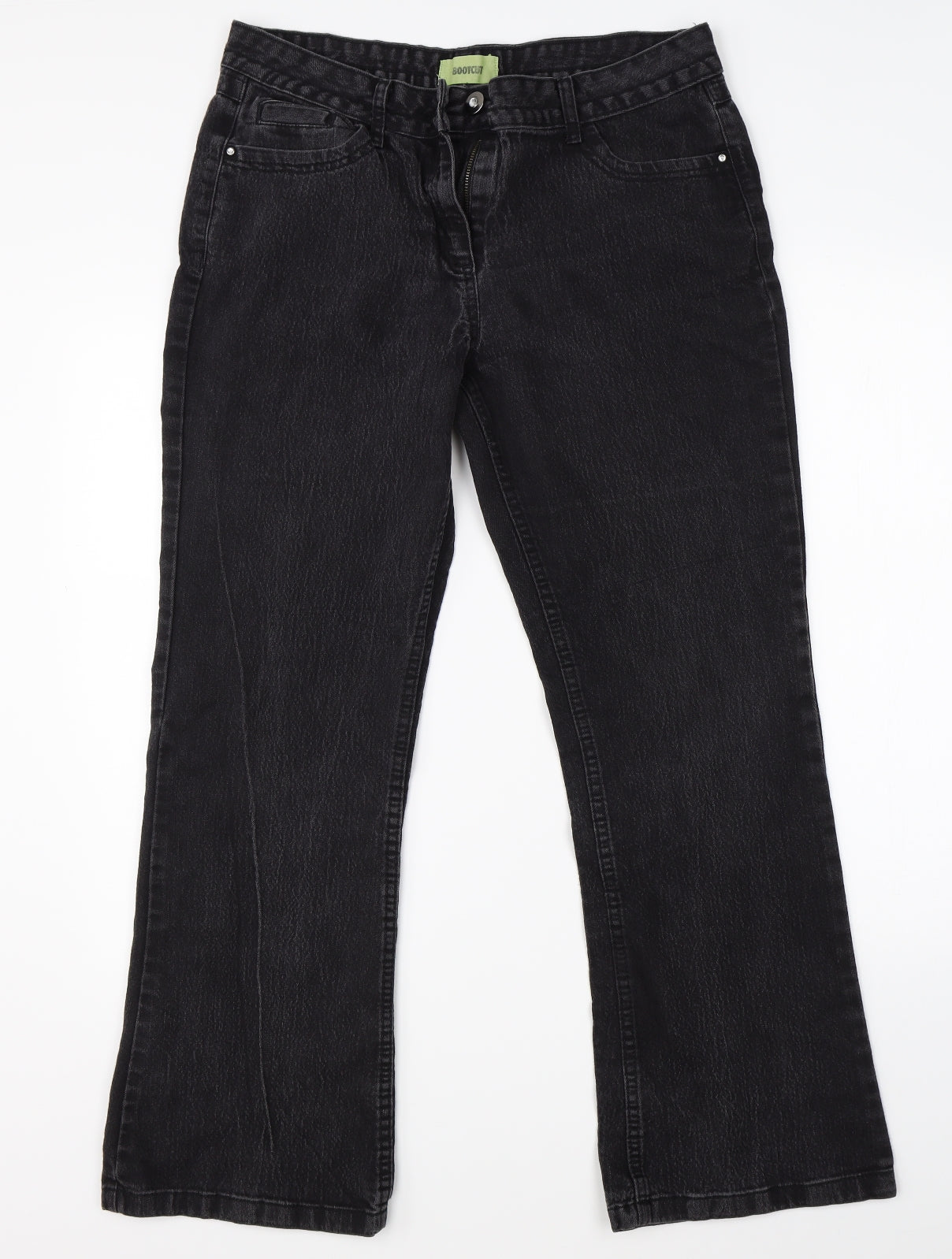 George Womens Black  Denim Bootcut Jeans Size 14 L28 in