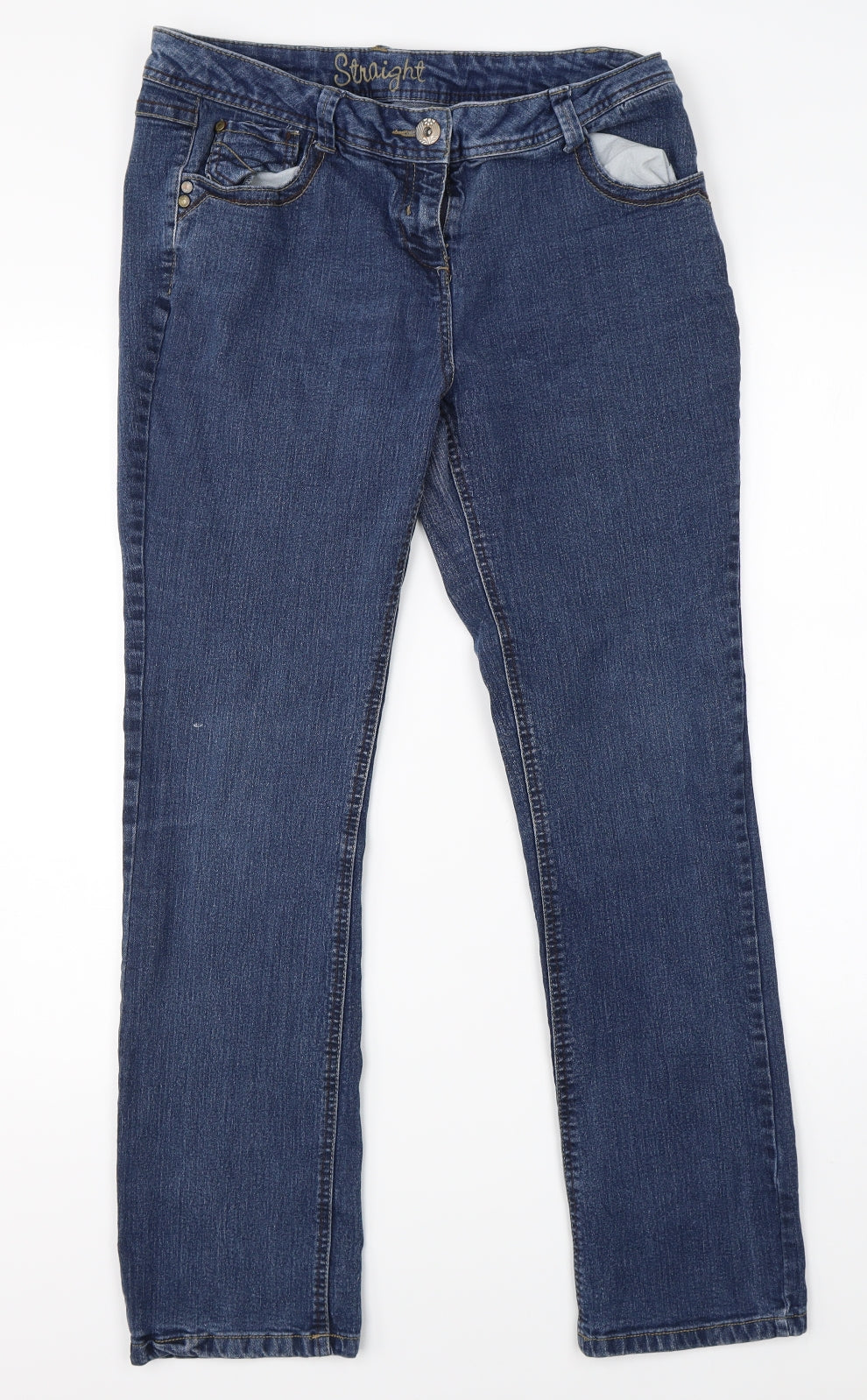 George Womens Blue  Denim Straight Jeans Size 16 L26 in