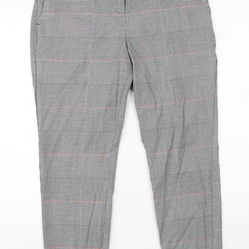 Preworn Womens White Check  Dress Pants Trousers Size 8 L24 in