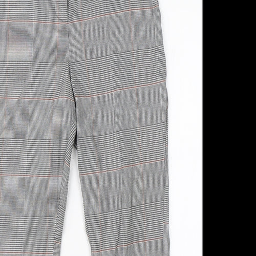 Preworn Womens White Check  Dress Pants Trousers Size 8 L24 in