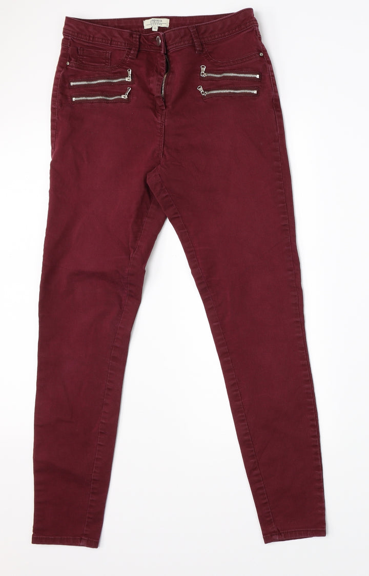 Papaya Womens Red  Denim Skinny Jeans Size 10 L26 in
