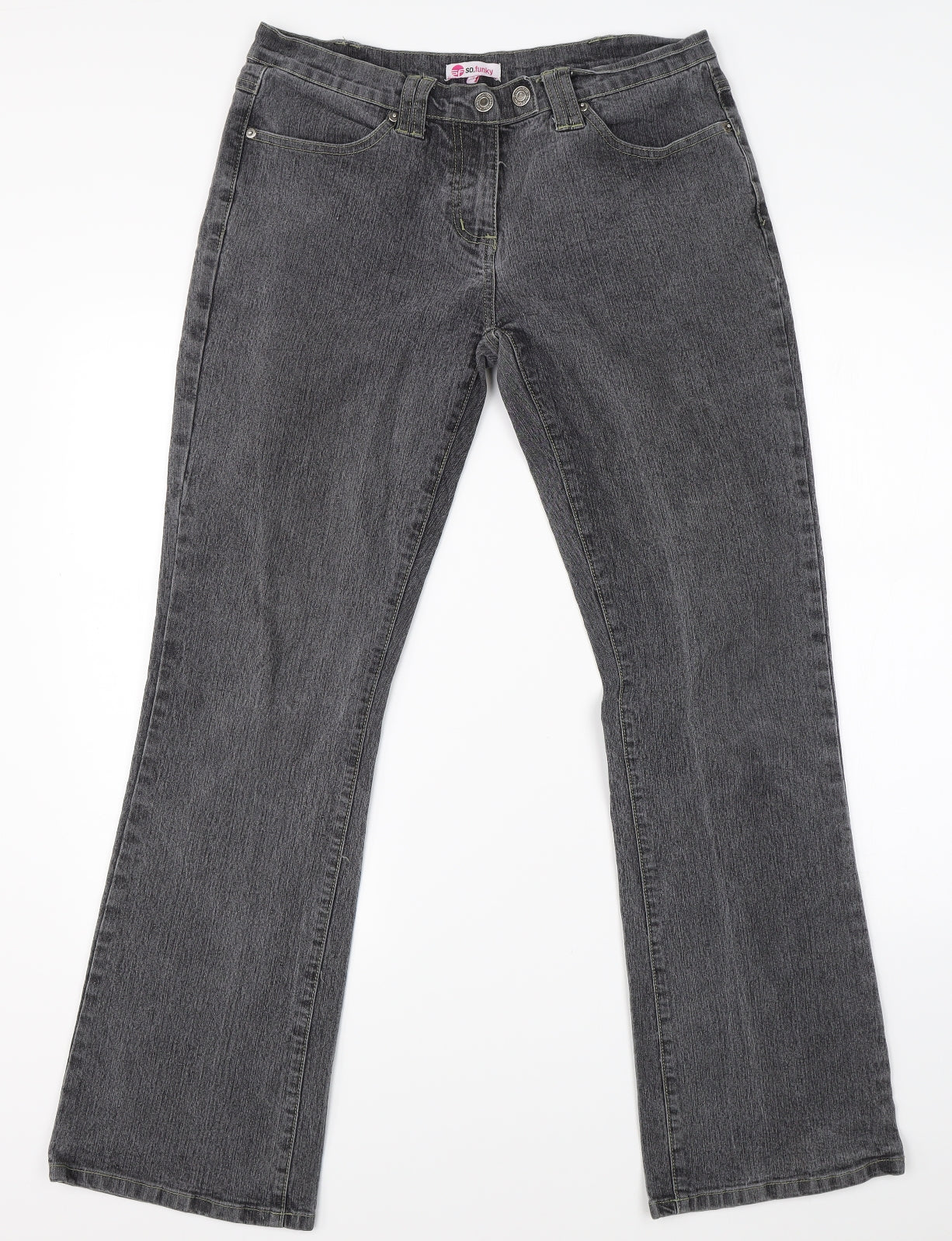 So Funky Womens Grey  Denim Straight Jeans Size 14 L30 in