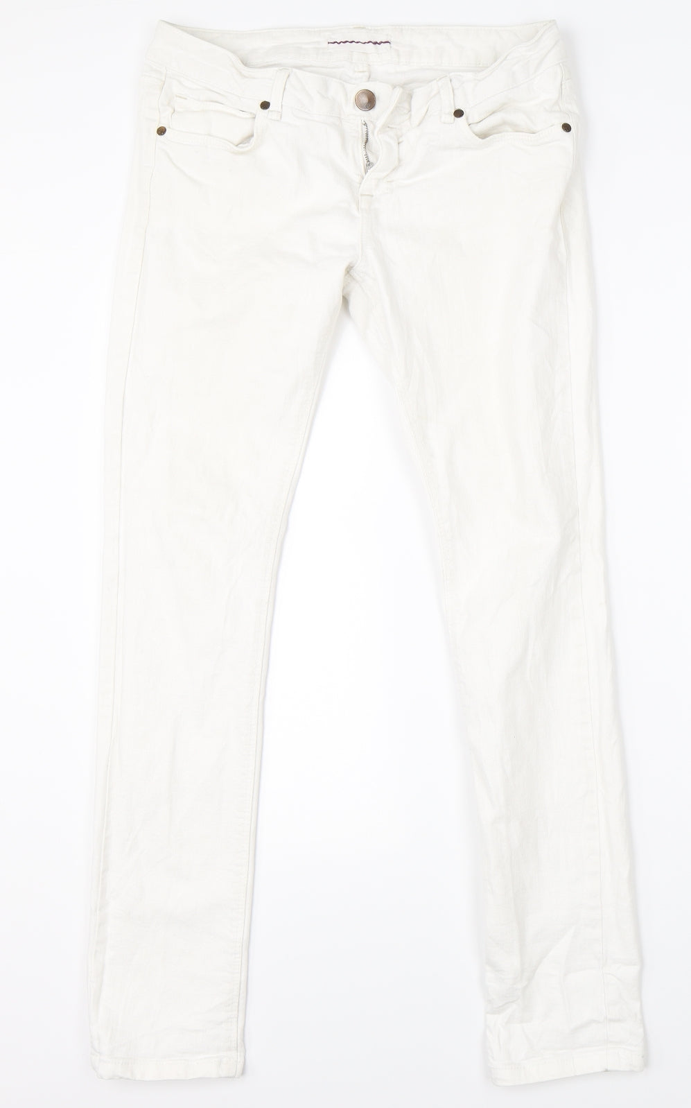 Preworn Mens White  Denim Straight Jeans Size 32 L34 in