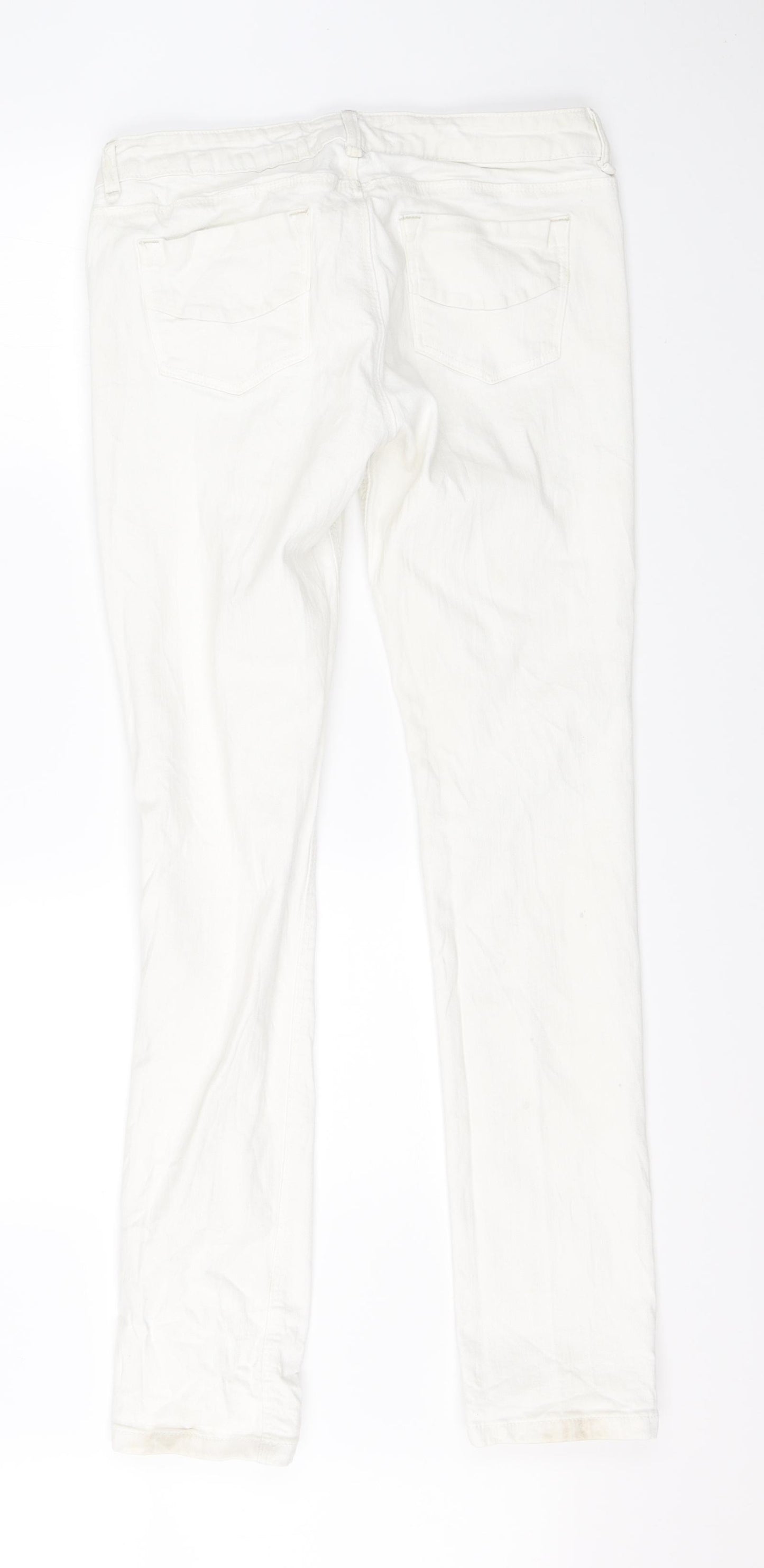 Preworn Mens White  Denim Straight Jeans Size 32 L34 in