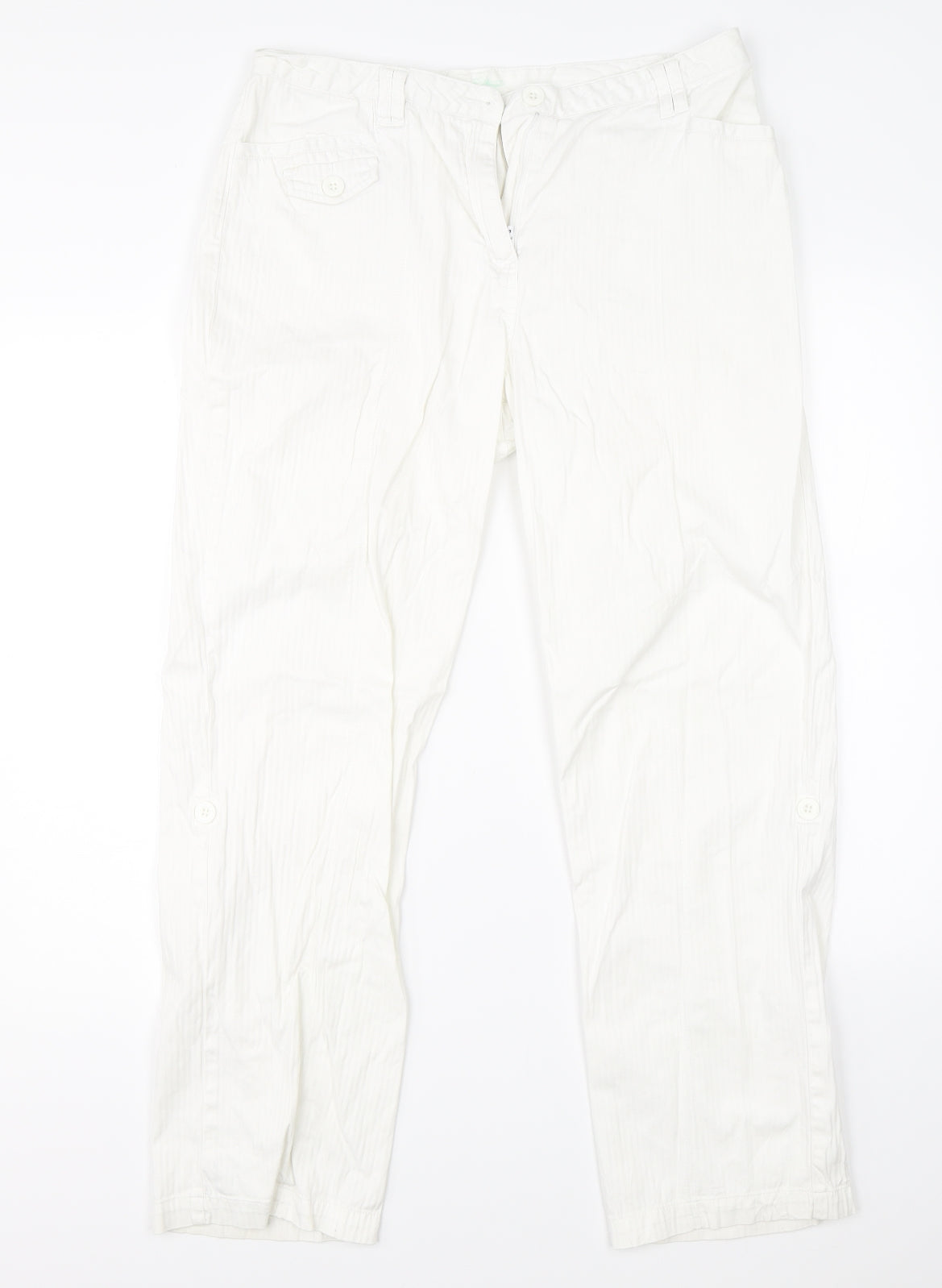Preworn Womens White   Capri Trousers Size 14 L26 in
