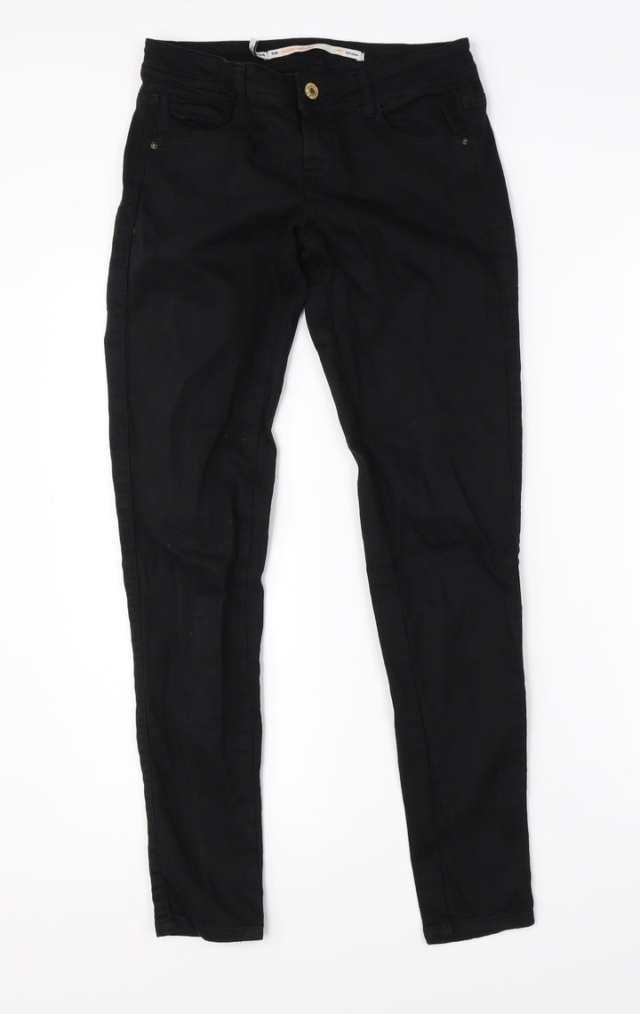 Bershka Womens Black Denim Skinny Jeans Size 6 L26 in