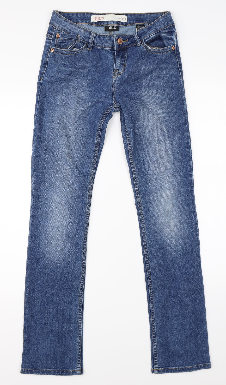 NEXT Womens Blue  Denim Straight Jeans Size 8 L29 in