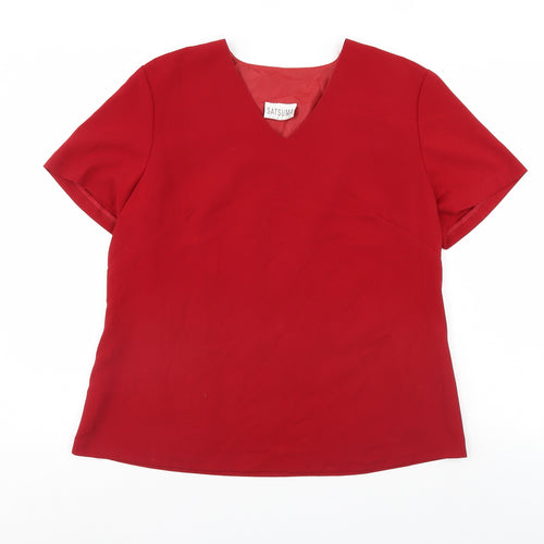 Satsuma Womens Red   Basic Blouse Size 18