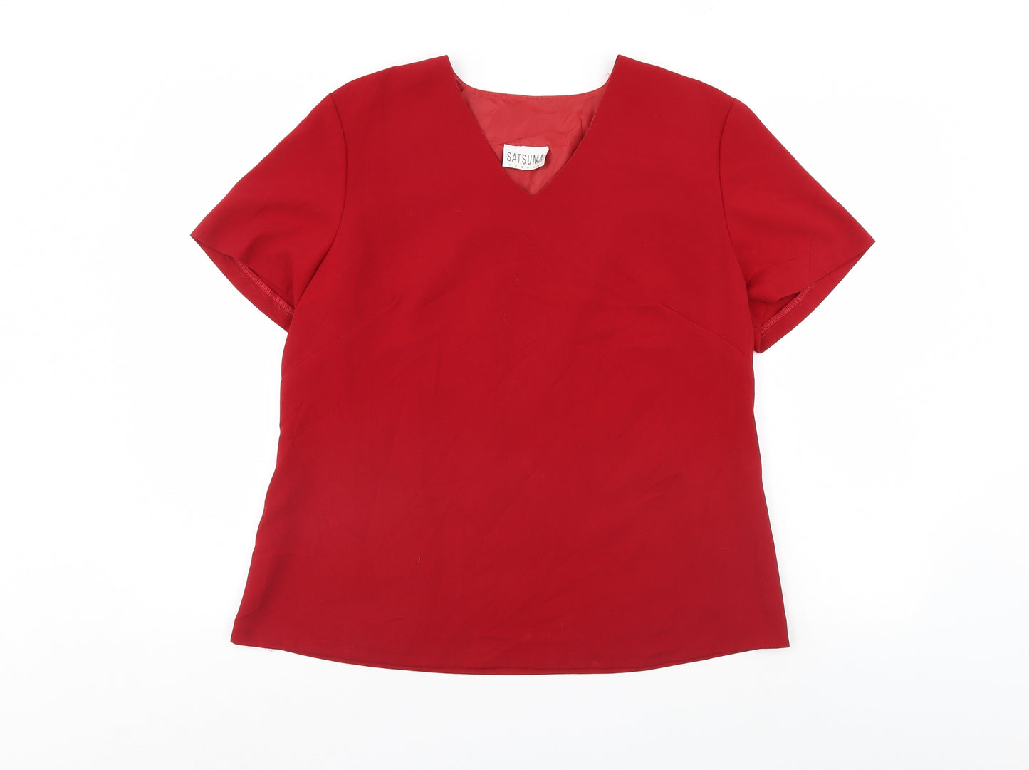 Satsuma Womens Red   Basic Blouse Size 18